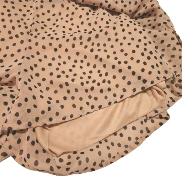 New Japna Tan Colored Polka Dot Romper Dress size M Spring Summer - Picture 9 of 9